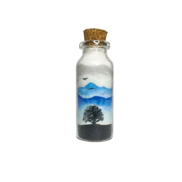 Ink and water landscape painting Sand Art Bottle